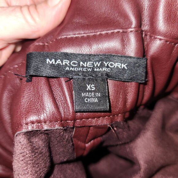 Mark New York Burgundy Faux Leather Paper Bag Waist Skirt with Pockets XS - Picture 7 of 9